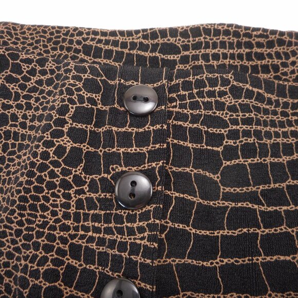 NWT DressBarn Women's plus size 1X Maxi Skirt Black with Brown Reptile Print - Picture 10 of 10